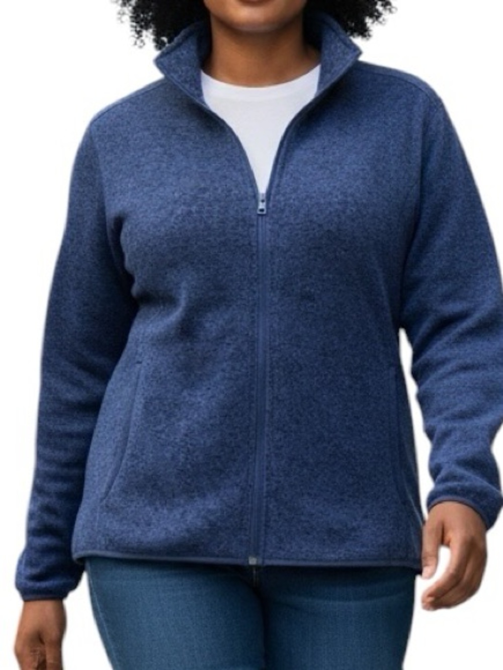 Eddie Bauer Jacket Navy Blue Full-Zip Fleece Outerwear Size XL NEW